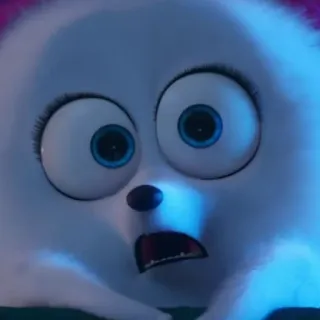 ❄️ Gidget The Secret Life of Pets собака, милый, пушистый, белый, глаза whatsapp sticker