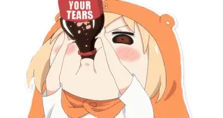 😭 YOUR TEARS anime, crying, tears, sad, humor, funny, bottle telegram sticker