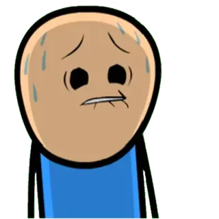 😰 Cyanide & Happiness, nervös, schwitzend, Cartoon, Angst telegram sticker