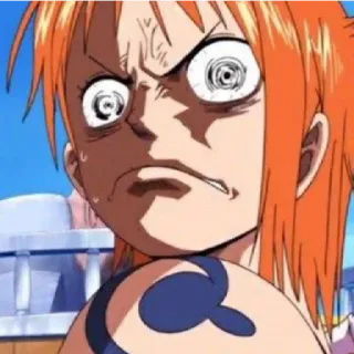 😁 Nami One Piece アニメ, ナミ, ワンピース, 漫画, 面白い, 表情 whatsapp sticker