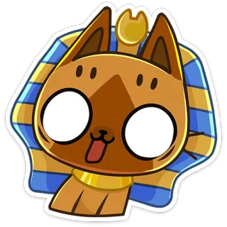 🤩 猫, エジプト, 漫画, 動物, かわいい, ステッカー telegram sticker
