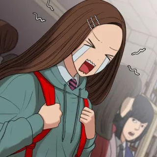 🛍 weinen, Cartoon, traurig, Schulmädchen, Anime telegram sticker