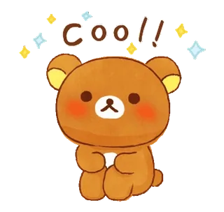 🐻 Rilakkuma COOL!! beruang, imut, kawaii, bahagia, keren telegram sticker