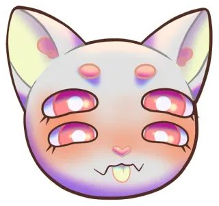 👅 gatto, animale, carino, fantasy, mostro, occhi, adesivo telegram sticker