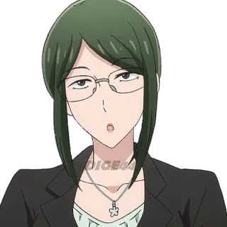 😯 DIGEA donna, occhiali, anime, personaggio, ritratto, cartone animato telegram sticker