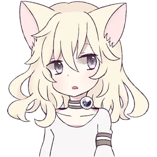 😏 Anime, Catgirl, Manga, Süß, Cartoon, Charakter, Kunst telegram sticker