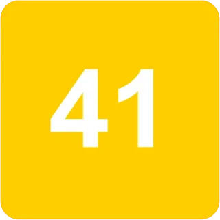 🟨 41 number, yellow, simple telegram sticker