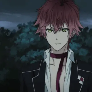 🍷 Ayato Sakamaki Diabolik Lovers anime, vampire, bishonen, red hair, Diabolik Lovers, Ayato Sakamaki, otome telegram sticker
