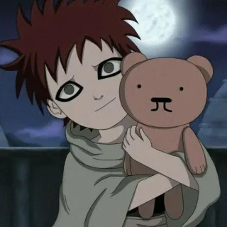 🥺 Gaara Naruto gaara, naruto, anime, manga, teddy bear, young gaara telegram sticker