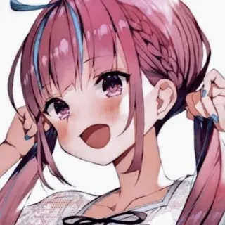👾 gadis anime, rambut pink, kartun, imut, ilustrasi telegram sticker