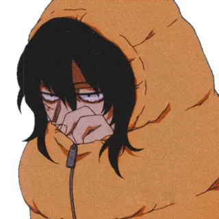🥱 Shota Aizawa My Hero Academia Shota Aizawa, Eraser Head, My Hero Academia, Anime, Charakter, verschlafen, Kapuzenpulli whatsapp sticker