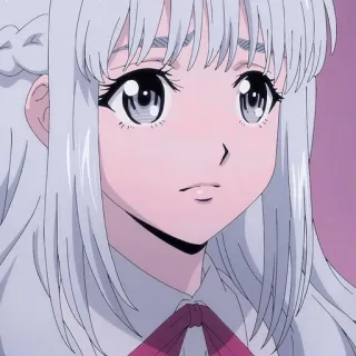 😥 アニメ, 女の子, 白い髪, かわいい, 漫画 whatsapp sticker