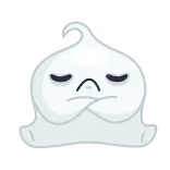 🙁 ผี, การ์ตูน, ขี้หงุดหงิด, เศร้า, ไม่มีความสุข, น่ารัก, คาวาอิ whatsapp sticker