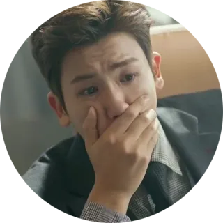 🤭 triste, llorando, molesto, emoción, hombre, preocupado telegram sticker