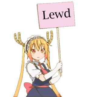 🌚 Lewd Anime, Dragon, Maid, Panneau, Lewd, Dessin animé whatsapp sticker
