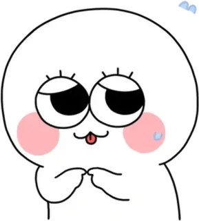 👉 carino, cartone animato, arrossire, personaggio, divertente telegram sticker