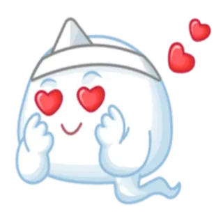 😍 만화, 캐릭터, 사랑, 하트 눈, 유령, 귀여운, 달콤한, 사랑스러운 telegram sticker