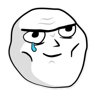 😌 meme, trollface, internet meme, rage comic, funny, humor telegram sticker