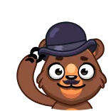 👋 Bär, Hut, Cartoon, Tier, niedlich, freundlich telegram sticker