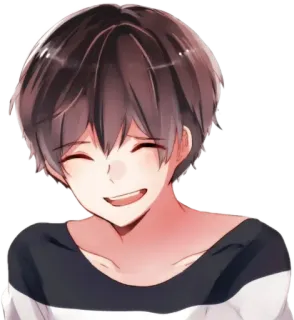 😳 anime, niño, sonriendo, dibujo animado, feliz telegram sticker
