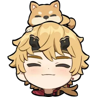 🐥 Thoma Genshin Impact anime, dog, genshin impact, thoma, cute, character, sticker telegram sticker
