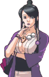 🤔 Maya Fey Ace Attorney anime, character, maya fey, ace attorney, video game telegram sticker