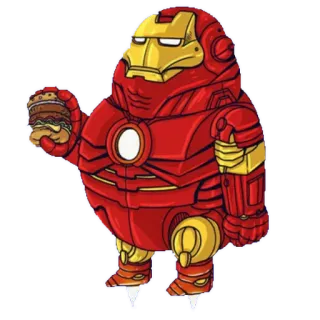 🍔 Iron Man Iron Man, Marvel, superhero, zirah, burger, lucu whatsapp sticker