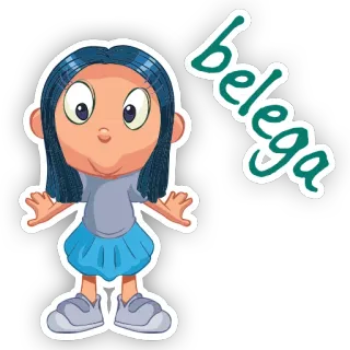 😙 belega Mädchen, Cartoon, Figur, Sticker, animiert, Zeichnung telegram sticker