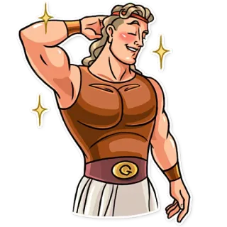 😊 Hercules Hercules, cartoon, strong, muscle, character, mythology, Greek mythology telegram sticker