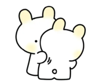 💭 兔子, 动物, 可爱, 卡哇伊, 贴纸, 卡通, 插画 telegram sticker