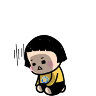 😔 漫画, 悲しい, 不機嫌, 絵文字, キャラクター, イラスト telegram sticker