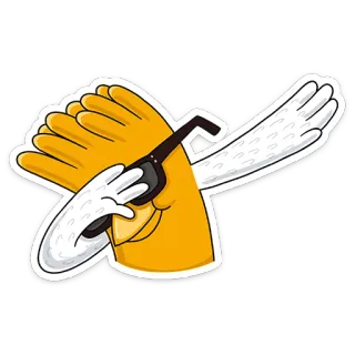 🤘 Dab, Dança, Engraçado, Luva, Mão, Óculos, Desenho animado whatsapp sticker