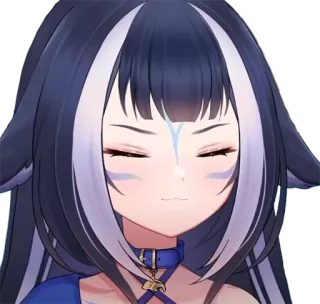 🦈 vtuber, anime, femenina, linda, ojos cerrados, lilypichu whatsapp sticker