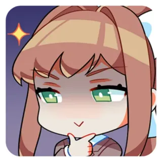 🤨 Monika Doki Doki Literature Club! Animé, Mignon, Dessin animé, Monika, Doki Doki Literature Club telegram sticker