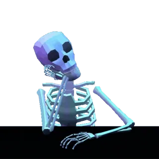 🤨 scheletro, ossa, low poly, morte, spaventoso whatsapp sticker