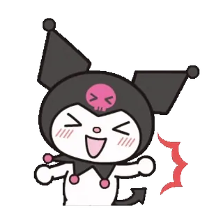 😆 Kuromi アニメ, かわいい, 漫画, キャラクター, クロミ telegram sticker