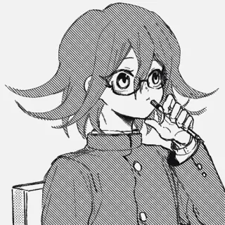 🏁 Chihiro Fujisaki Danganronpa Anime, Manga, Charakter, Danganronpa, Chihiro Fujisaki, Schuluniform, Brille whatsapp sticker