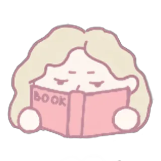 📖 BOOK livro, leitura, menina, fofo, desenho animado, educação telegram sticker