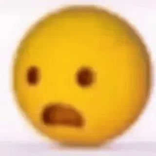 😦 Emoji, Wajah, Kuning, Terkejut, Kaget whatsapp sticker