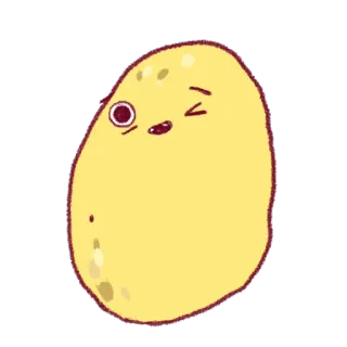 😉 картофель, мультфильм, милый, подмигивающий, смешной telegram sticker