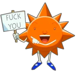 😁 FUCK YOU matahari, kartun, menyinggung, kata kasar telegram sticker