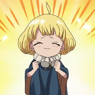 🌏 Suika Dr. Stone anime, Dr. Stone, Suika, cute, happy, chibi telegram sticker