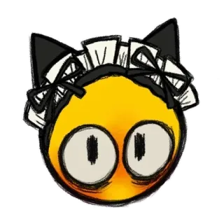 🐈 Emoji, Kostum pelayan, Telinga kucing, Ekspresi, Ilustrasi telegram sticker