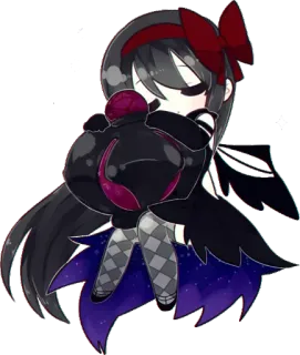 😪 Homura Akemi Puella Magi Madoka Magica Anime, Mangá, Garota mágica, Sombrio, Fofo, Chibi telegram sticker