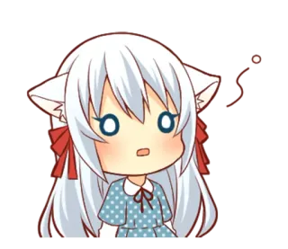 😶 Anime, Chibi, Katzenohren, Süß, Mädchen telegram sticker