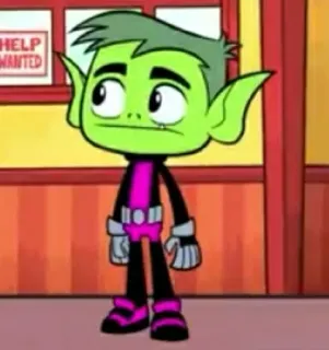 ✨ Beast Boy Teen Titans Go! HELP WANTED Cartoon, Personage, Groen, Superheld, Teen Titans, Beast Boy telegram sticker