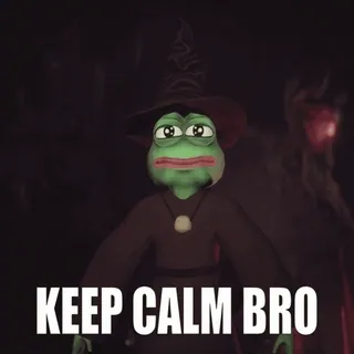 🙏 Pepe the Frog KEEP CALM BRO ペペ, カエル, 冷静を保て, ミーム, 魔女 telegram sticker