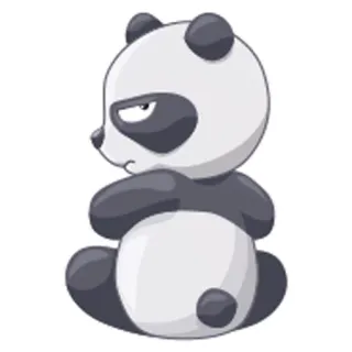 😤 panda, animal, cartoon, angry, sitting, cute telegram sticker