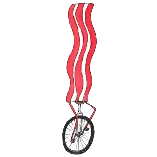 🍳 lard, monocycle, nourriture, viande, lard à monocycle, amusant whatsapp sticker