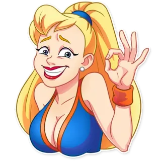 😅 женщина, мультфильм, блондинка, ок telegram sticker